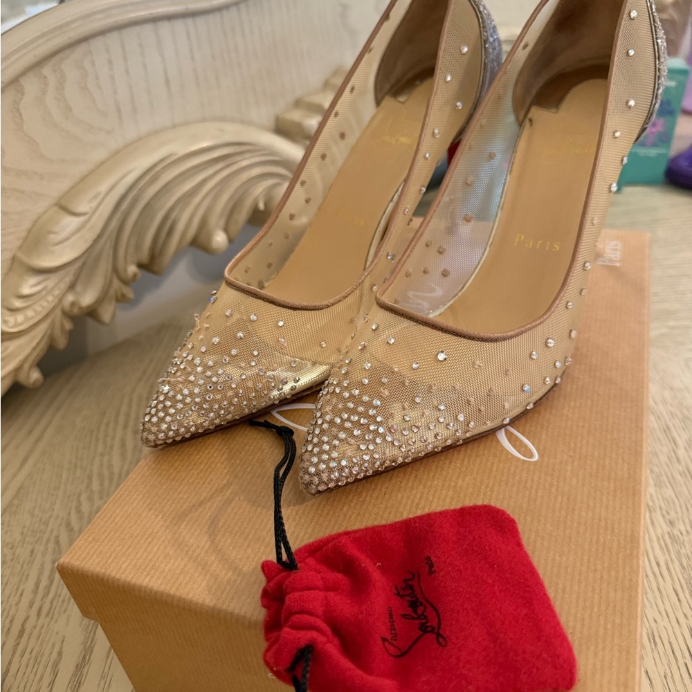 Christian Louboutin Nude Crystal Heels